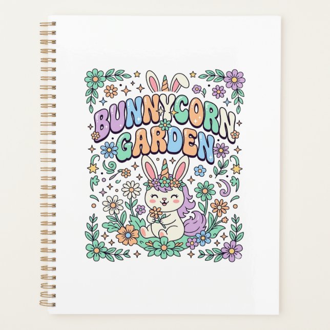Licorne Bunnycorn Jardin Kawaii Typographie Design (Devant)