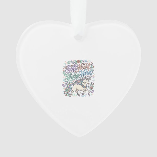 Licorne Cœur Doux Corne Pointue Fond Blanc Typo (devant)