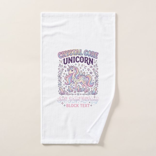 Licorne Crystal Core Licorne Adorable Vector Desig (Serviette à main)