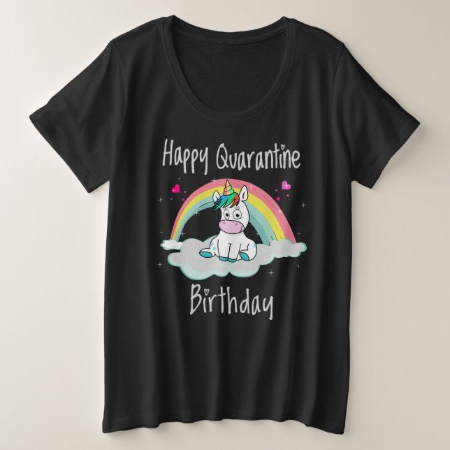 Licorne d'anniversaire de quarantaine arc-en-ciel (Design devant)