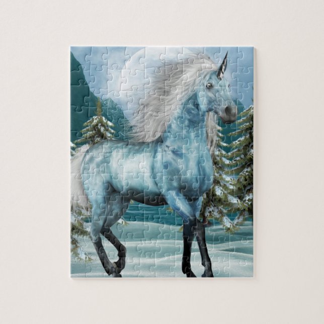 Licorne dans le puzzle de clair de lune (Vertical)