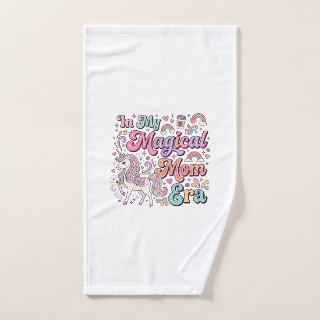 Licorne Dans Mon Ère De Maman Magique Kawaii POD A (Serviette à main)