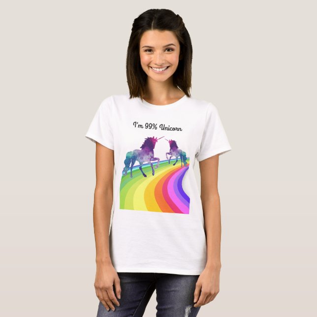 Licorne d'arc-en-ciel - le T-shirt des femmes (Devant entier)