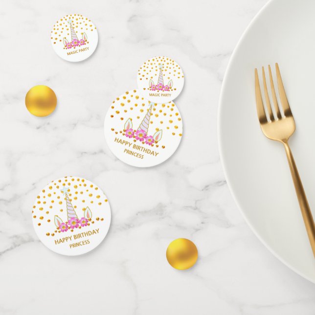 Licorne de Anniversaire Magique Chic & Confettis D (Groupe)