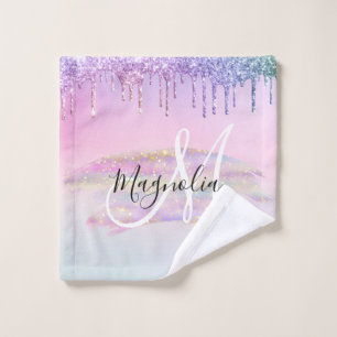 Licorne de Glam Rainbow Ombré Paillettes Rose Mono