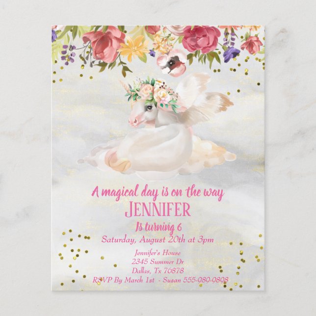 Licorne de Pegasus en Or pour Enfant de Luxe (Devant)