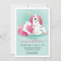Licorne de printemps | Invitation à une fête de pe