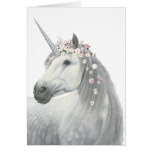 Licorne d'esprit avec des fleurs dans la crinière