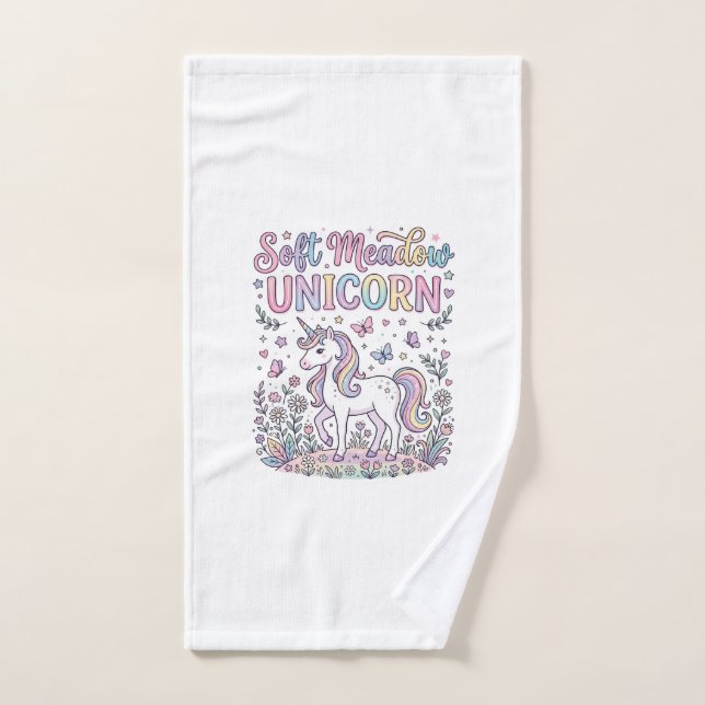 Licorne Douce Prairie Licorne Conception De Vecteu (Serviette à main)