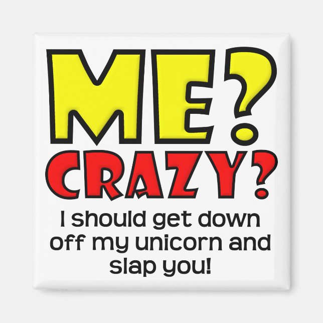 Licorne Drôle Fou  Magnet Frigo Réfrigérateur (Devant)