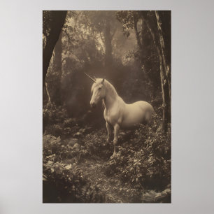 Licorne en forêt Photographie Impression Dark Acad