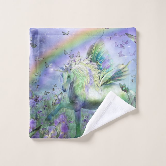 licorne et papillons (Gant de toilette)