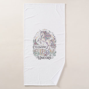 Licorne Fleur Céleste Licorne Premium Vecteur Typo