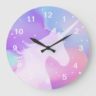 Licorne - horloge murale acrylique ronde