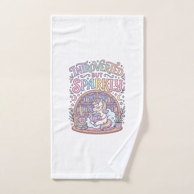 Licorne Introvertie mais Originale Blanche Étincel (Serviette à main)