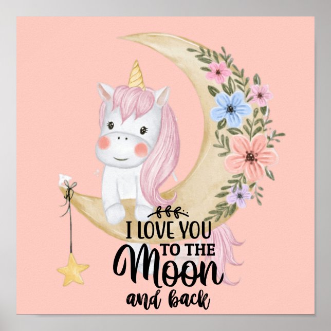Licorne je t'aime de la lune et retour affiche  (Devant)