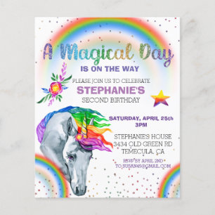 Licorne Magique Arc-en-Ciel Paillettes Aquarelle