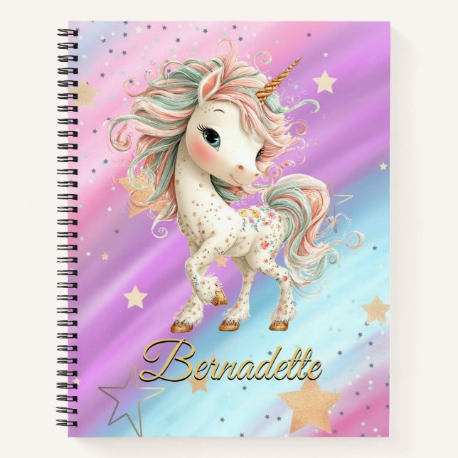 Licorne Magique avec Cahier Arc-en-Ciel (Devant)