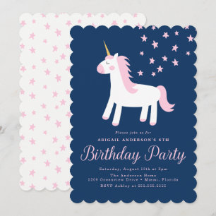 Licorne Magique   Invitation pour une fête d'anniv