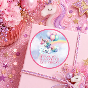 Licorne Magique Pastel Enchanté Autocollant Annive