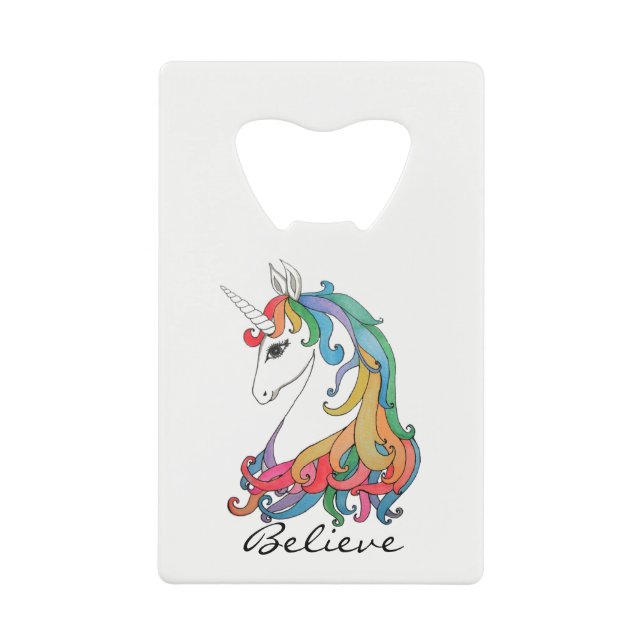 Licorne mignonne d'arc-en-ciel d'aquarelle (Devant)
