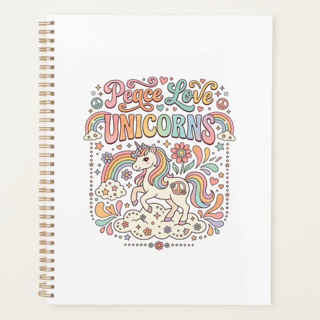 Licorne Paix Amour Licornes Conception de vecteur  (Devant)