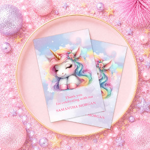 Licorne pastel enchantée fille anniversaire merci