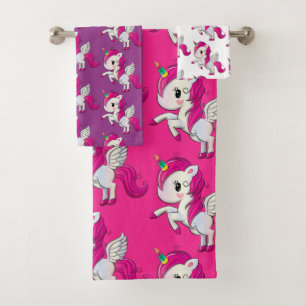 Licorne personnalisée rose violet blanc arc-en-cie
