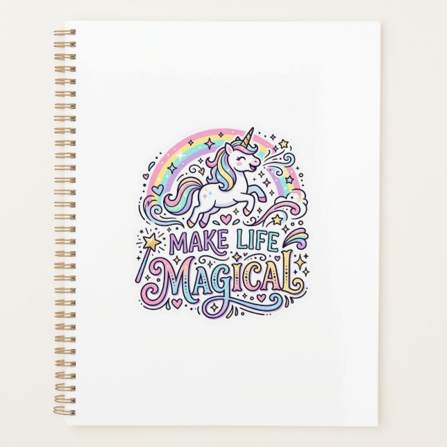 Licorne Rendre La Vie Magique Typographie Vectorie (Devant)