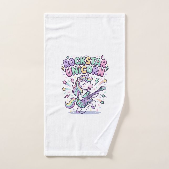 Licorne Rockstar Licorne Charmant Vêtements Graphi (Serviette à main)