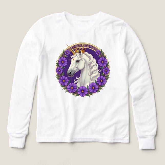 licorne royale blanche avec mauve violette (Motif recto)