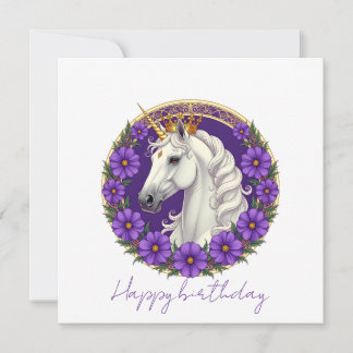 licorne royale blanche avec mauve violette