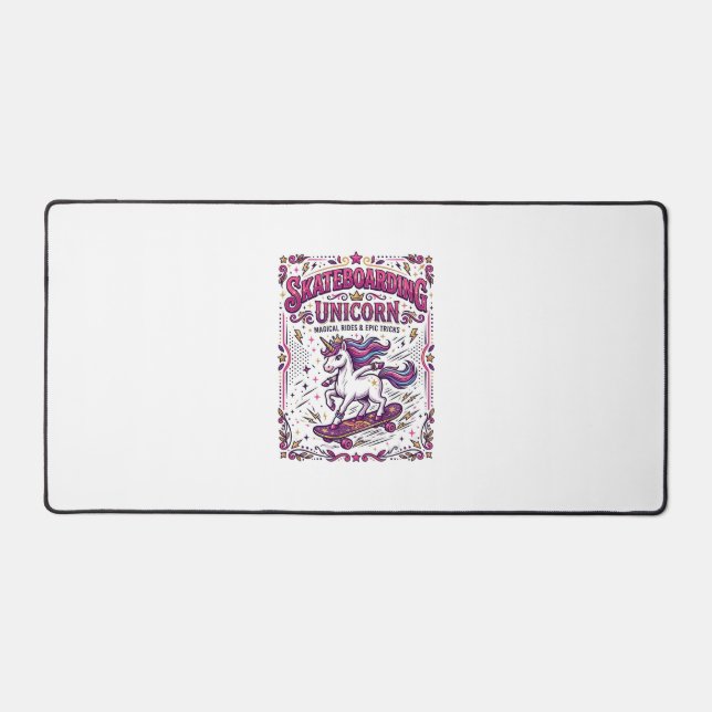 Licorne Skateboarding Licorne Élégant Fond Blanc (Recto)