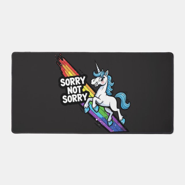 Licorne Sorry not Sorry Tapis de Bureau (Recto)