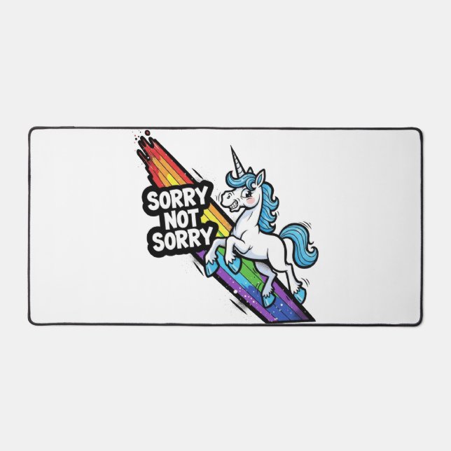 Licorne Sorry not Sorry Tapis de Bureau (Recto)