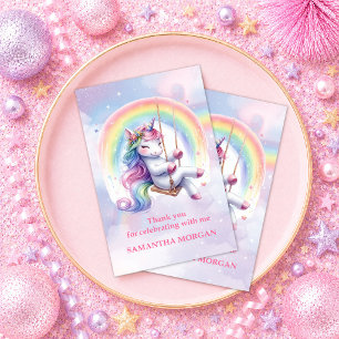 Licorne Violette Colorée Fille Anniversaire Merci