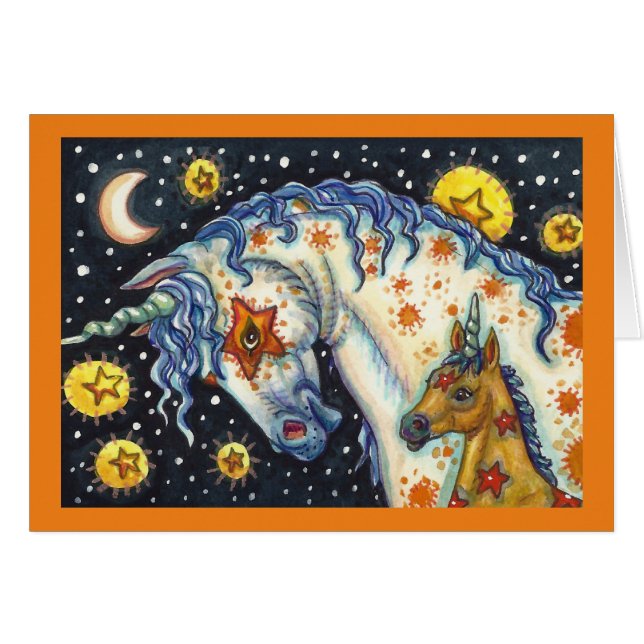 LICORNES D'HALLOWEEN, STAR HORSE & COLT CARTE DE F (Devant Horizontal)