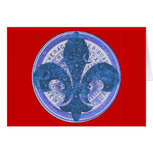 Lid de centre bleu avec Fleur De Lis
