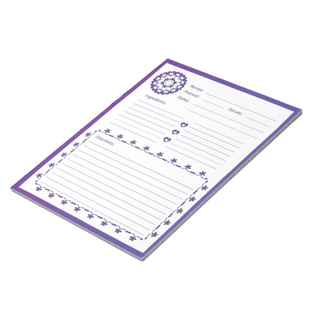 Lié par Love Recette Bloc-notes - Bleu (Incliné)