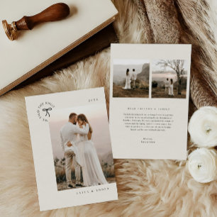 Lied The Knot Elopement Minimal Photo Faire-part