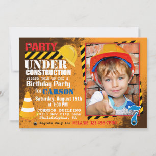 Lieu de construction Invitation de fête d'annivers