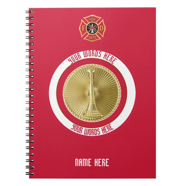 Lieutenant Fireman 2 Bugle Carnet personnalisé (Devant)