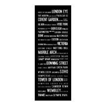 Lieux populaires à Londres sur une affiche typogra