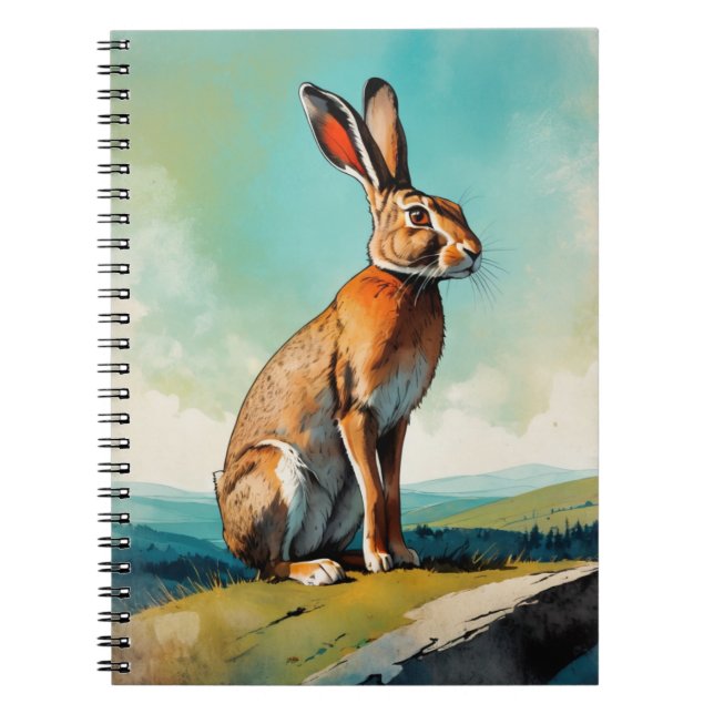 Lièvre de lapin vintage | Journal carnet (Devant)