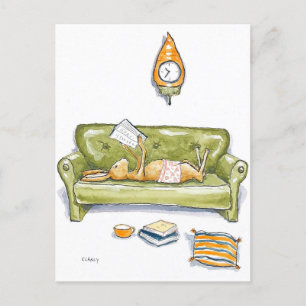 Lièvre Sur La Carte Postale Du Canapé