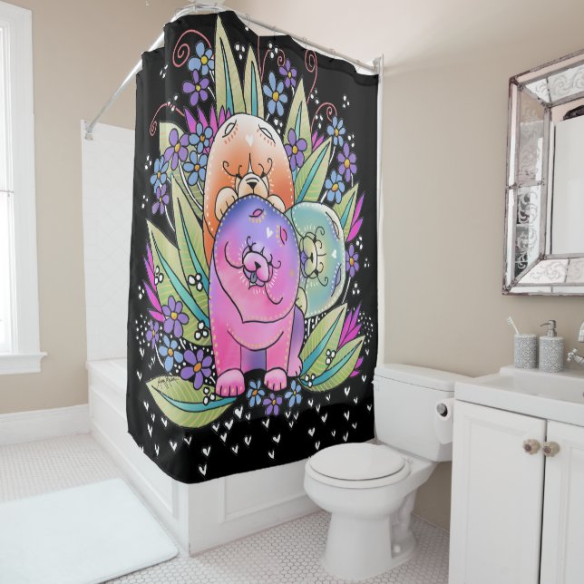 LIEZ LA BOUFFE de PLAYDATE - rideau en douche ou (En situation)