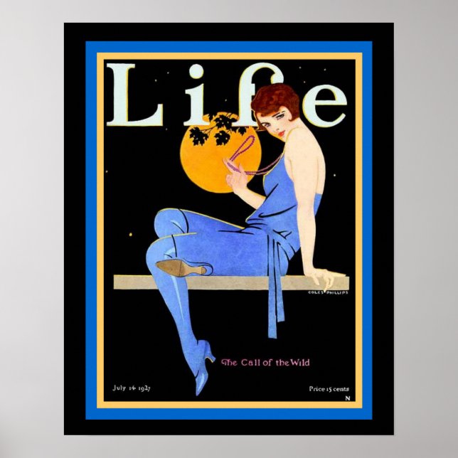 Life Flapper in Blue Juillet 1927 Poster 16 x 20 (Devant)