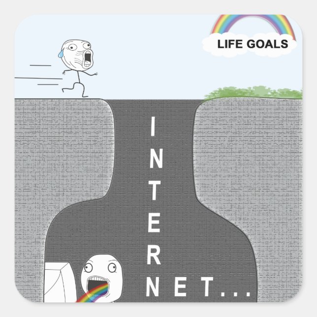 Life Goals vs. Internet. Stickers amusants (Devant)