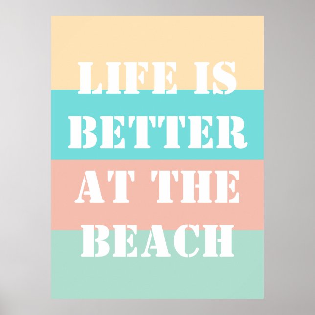 Life is Better at the Beach Retro Poster (Devant)