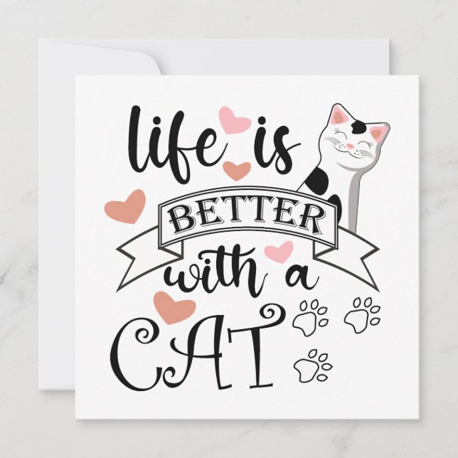 Life is Better With a Cat quote slogan (Devant)